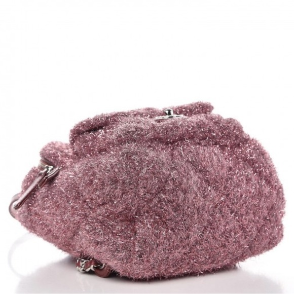 Chanel lurex Knit Mini Pluto Glitter Backpack Pink - Picture 6 of 6